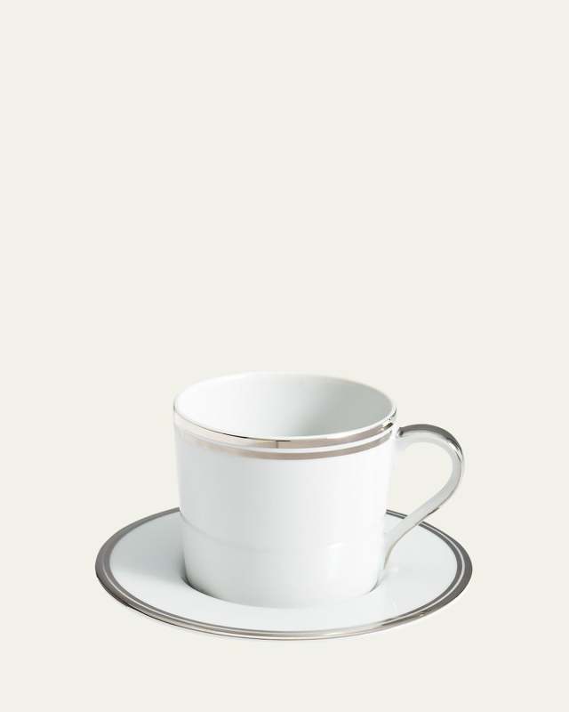 Wilshire Tea Cup and Saucer, Platinum